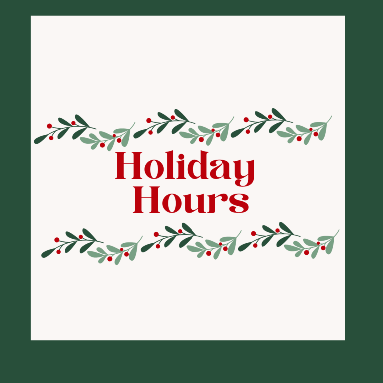 Modified Holiday Hours